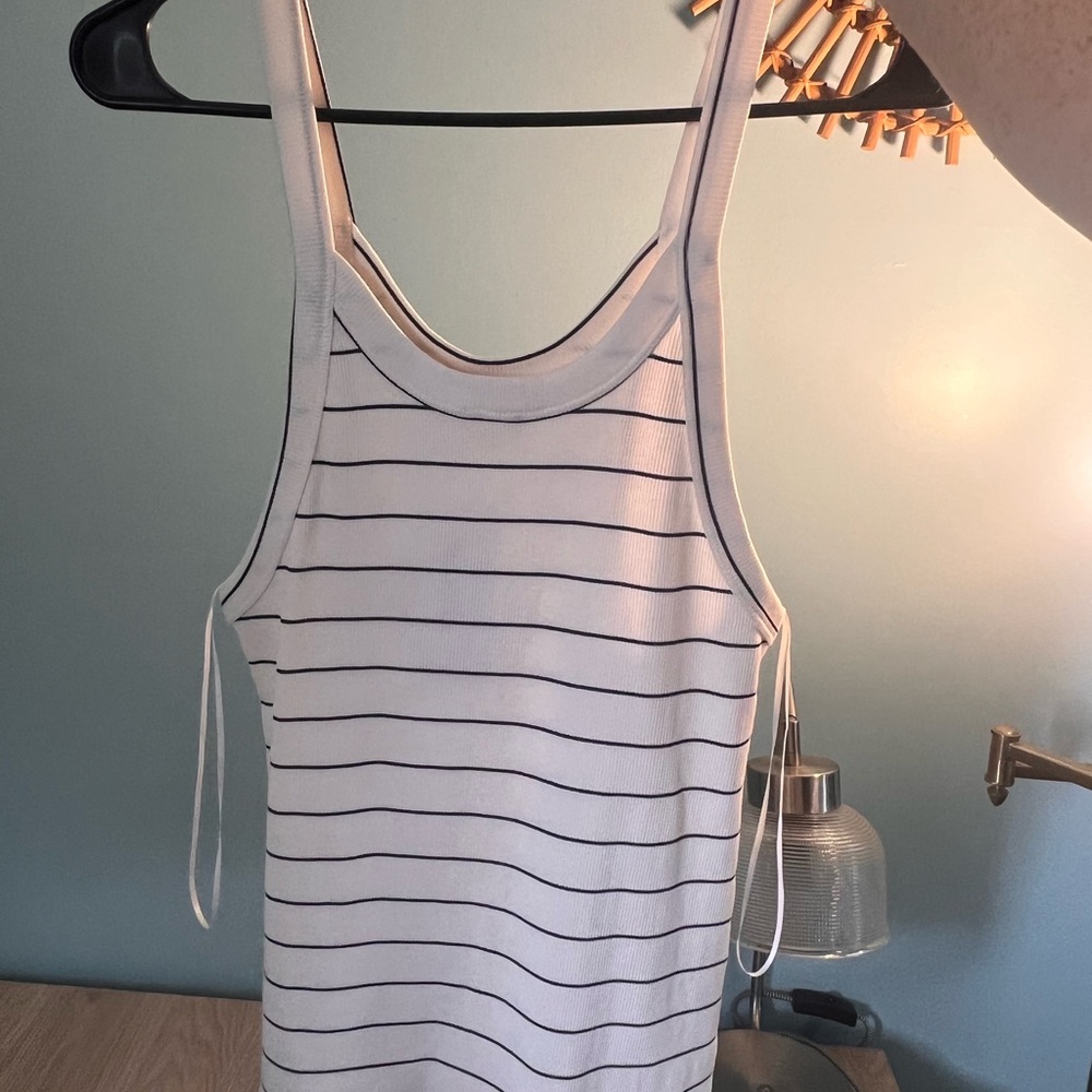 Zara Black and White Striped Tank Top